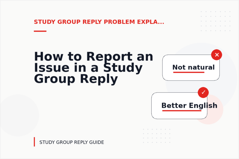 How to Report an Issue in a Study Group Reply