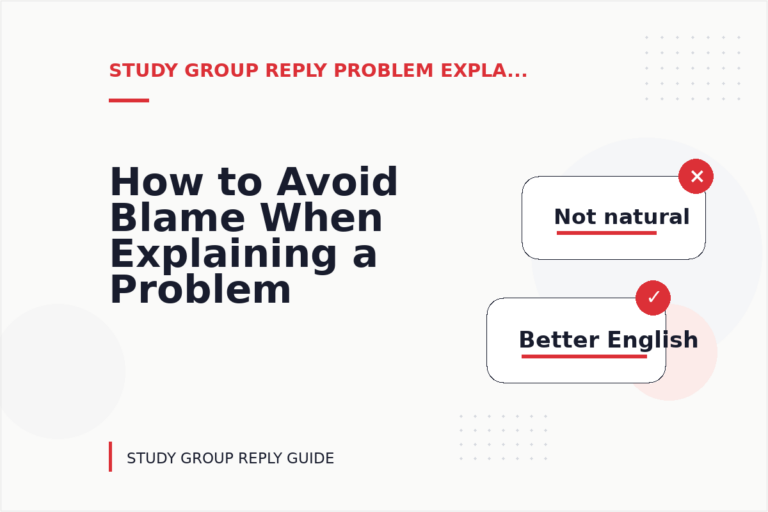 How to Avoid Blame When Explaining a Problem in Study Group Reply English How to Avoid Blame When Explaining a Problem in Study Group Reply English