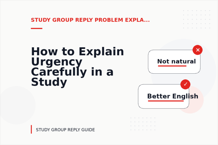 How to Explain Urgency Carefully in a Study Group Reply How to Explain Urgency Carefully in a Study Group Reply
